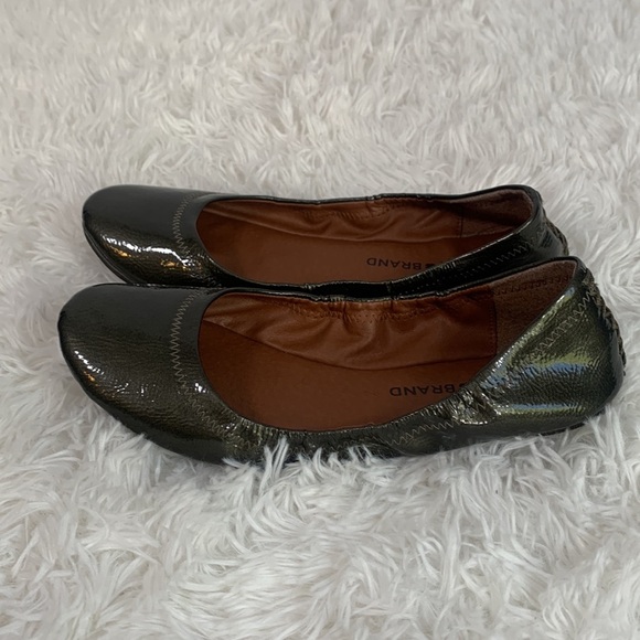 Lucky Brand Shiny Dark Grey Ballet Flats - Picture 3 of 6
